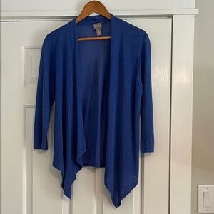 Chico's Royal Blue Draped Cardigan